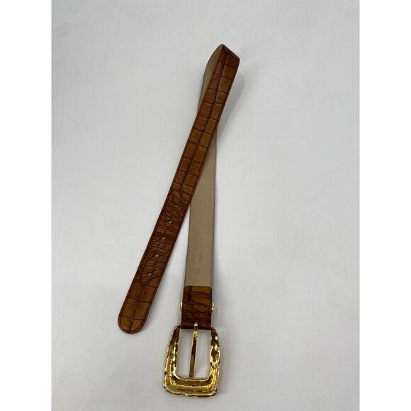 Escada EU 40 Brown Leather Gold Buckle Belt main image 6